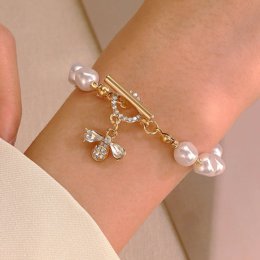 OT Buckle Bee Pearl Bracelet